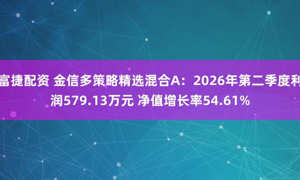 富捷配资 金信多策略精选混合A：2026年第二季度利润579.13万元 净值增长率54.61%